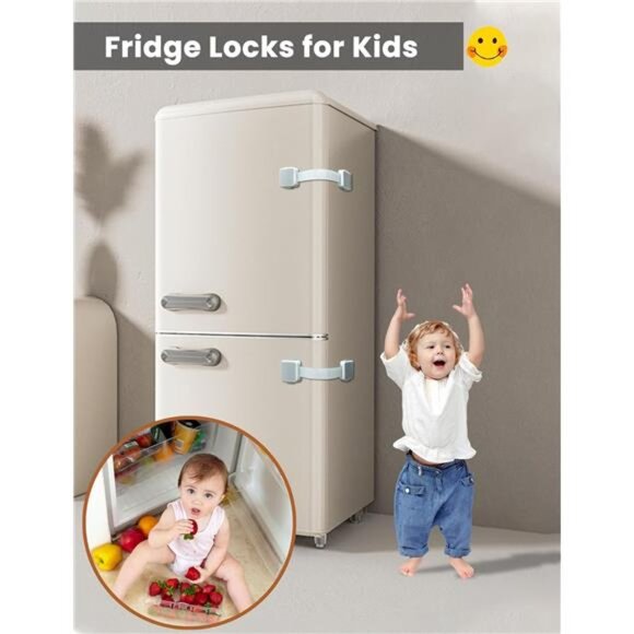 6 Pack Baby Proofing Safety Locks, Adjustable Latches and Straps, 3M Adhesive - Picture 3 of 7